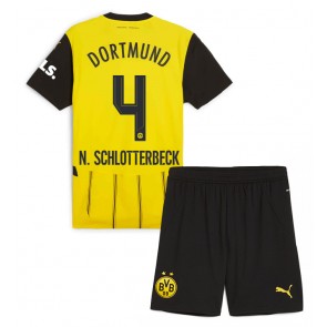 Borussia Dortmund Nico Schlotterbeck #4 Dětské Domácí dres komplet 2024-25 Krátký Rukáv (+ trenýrky)